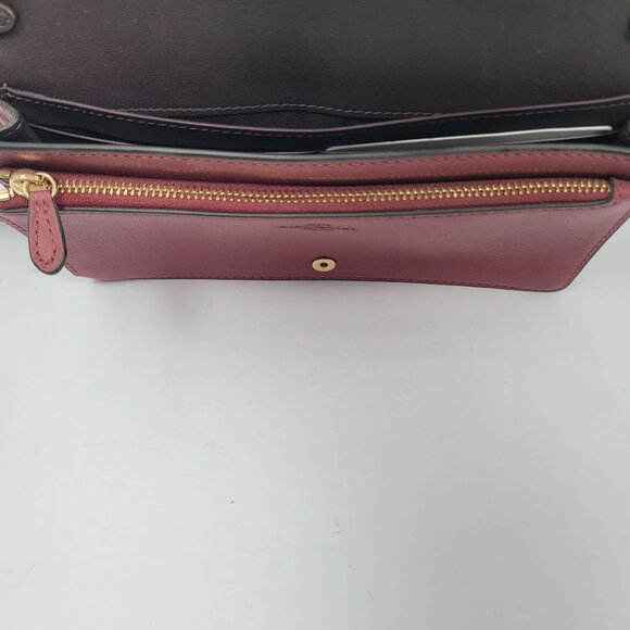 Coach Anna Foldover Clutch in Signature Canvas with Heart Petal Crossbody Bag - Picture 7 of 10